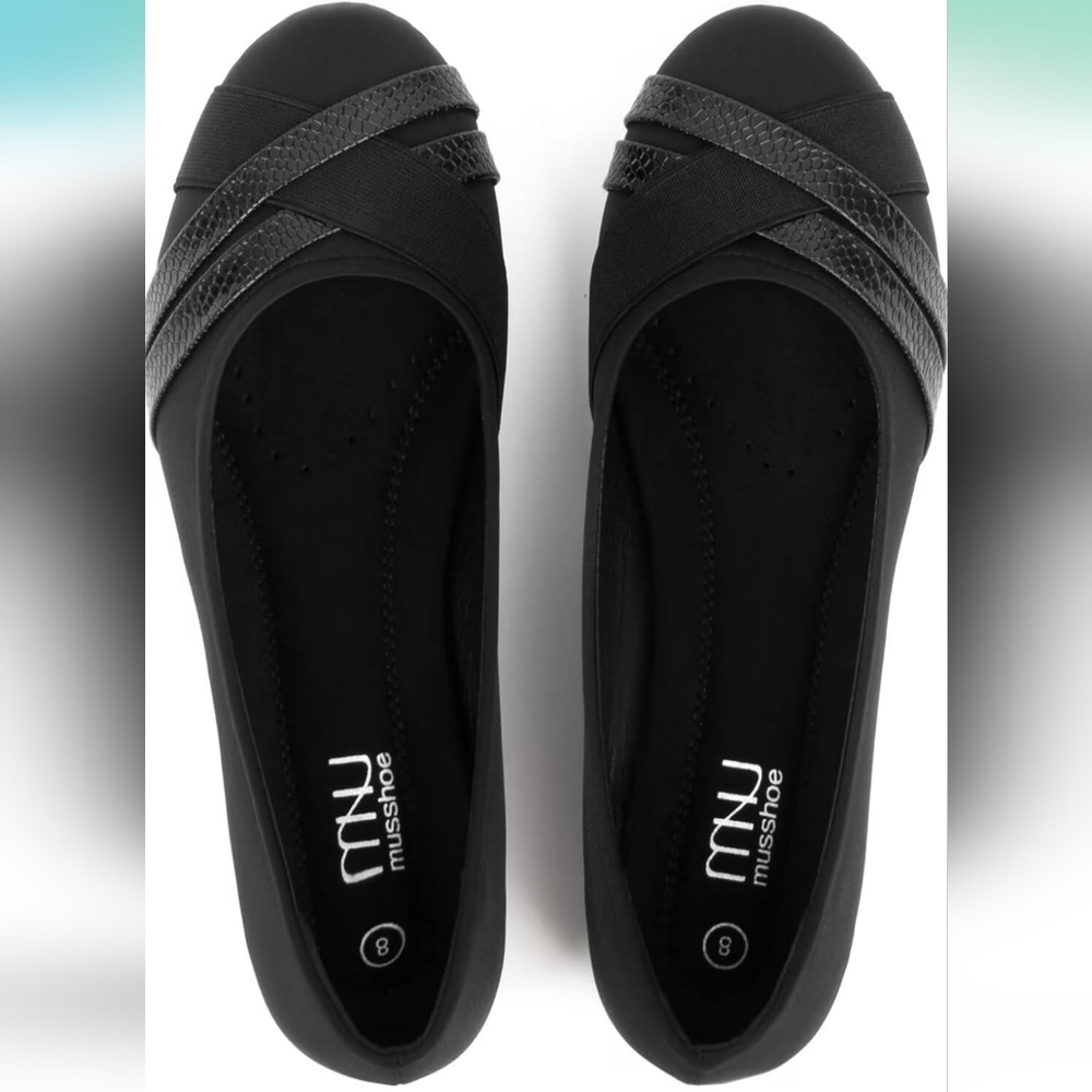 MUSSHOE Wedge Heels for Women Round Toe Comfortable Dressy Low Heel Women Pumps